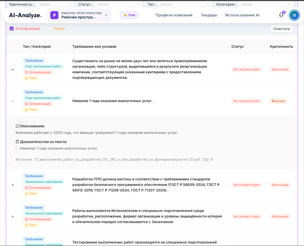 Нормализованные данные в AI-Analyze