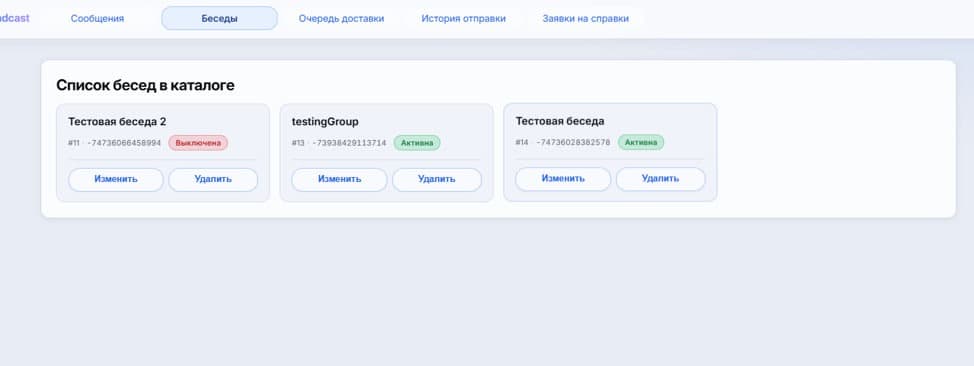 Каталог бесед